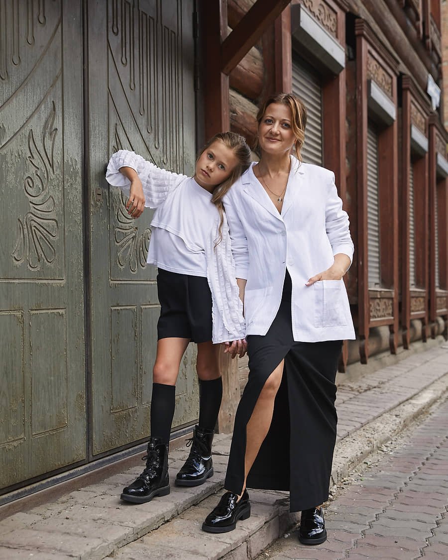 Yana Mishura, MISHURA's founder, with her daughter